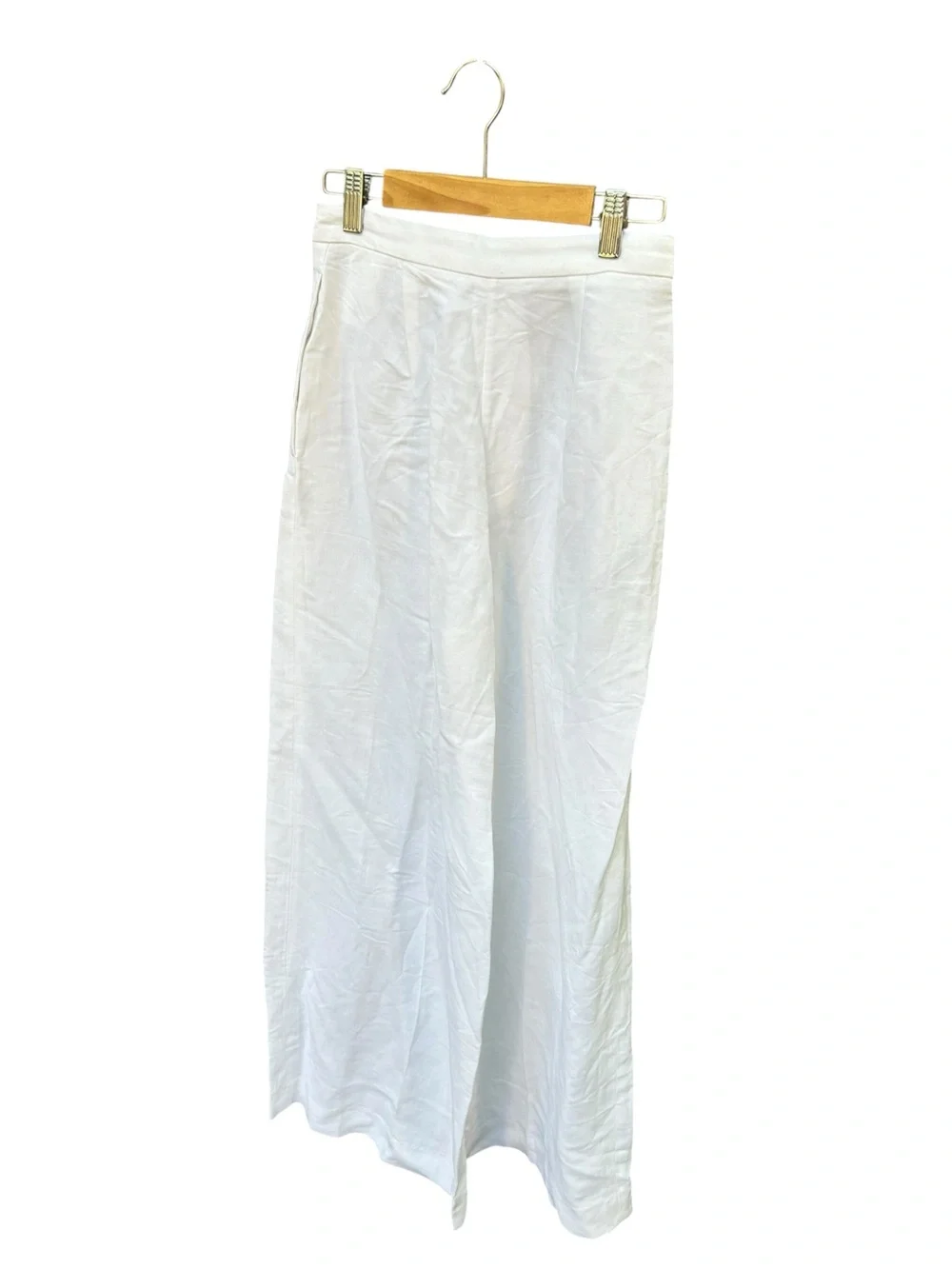 COS TAILORED LINEN BARREL-LEG PANTS - WHITE